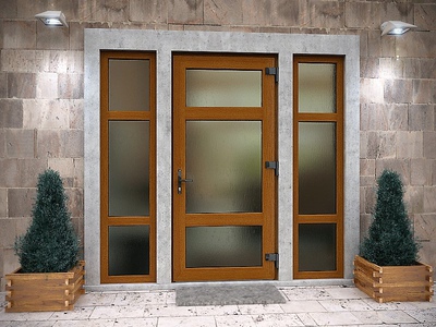 Двери металлопластиковые входные Rehau Ecosol-Design 70 Германия